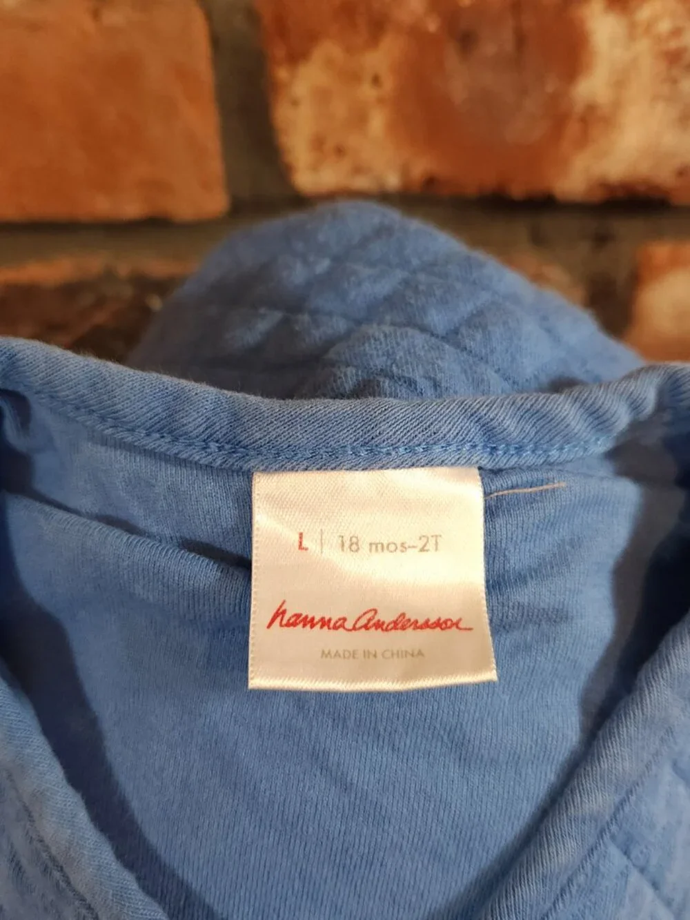 Hanna Andersson Soft Quilted Blue Zippered Baby Sleep Sack Size 18 mos - 2T